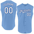 Custom Light Blue White-Royal Authentic Sleeveless Baseball Jersey