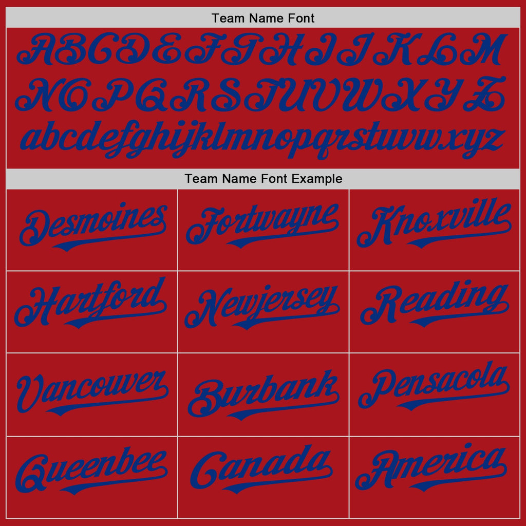 Custom Red Cream-Royal Pinstripe Authentic Split Fashion Baseball Jersey