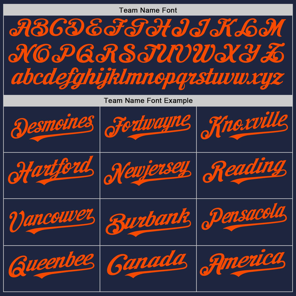 Custom Navy White-Orange Pinstripe Authentic Split Fashion Baseball Jersey