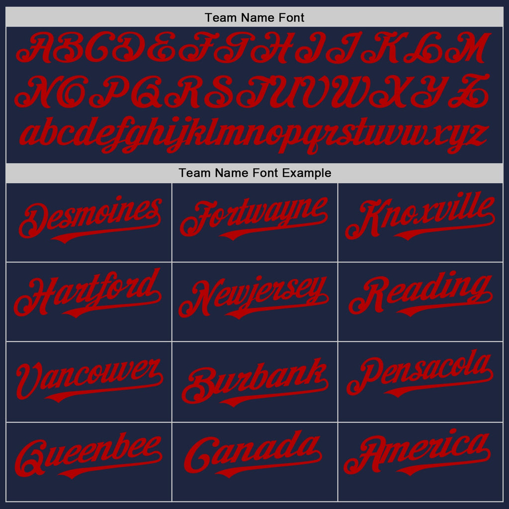 Custom Navy Cream-Red Pinstripe Authentic Split Fashion Baseball Jersey