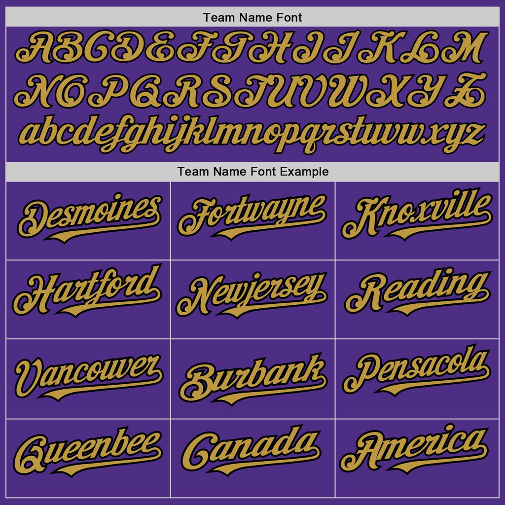 Custom Purple Old Gold-Black Pinstripe Authentic Split Fashion Baseball Jersey