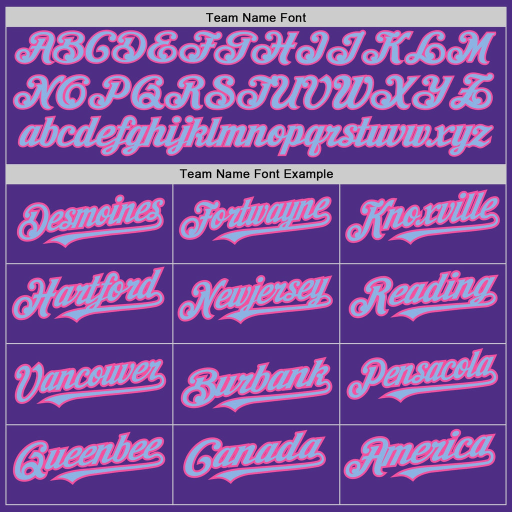 Custom Purple Pink-Light Blue Pinstripe Authentic Split Fashion Baseball Jersey