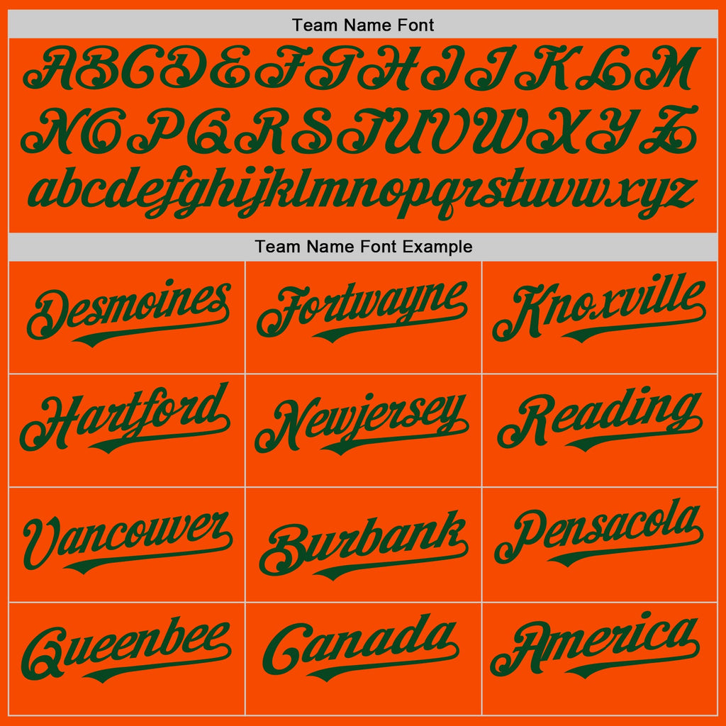 Custom Orange White-Green Pinstripe Authentic Split Fashion Baseball Jersey
