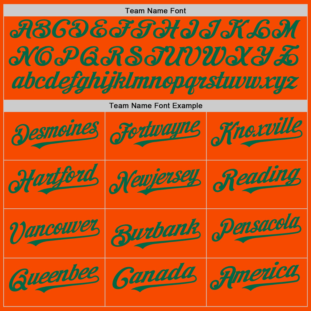 Custom Orange White-Kelly Green Pinstripe Authentic Split Fashion Baseball Jersey