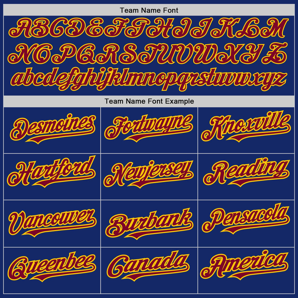 Custom Royal Yellow-Maroon Pinstripe Authentic Split Fashion Baseball Jersey