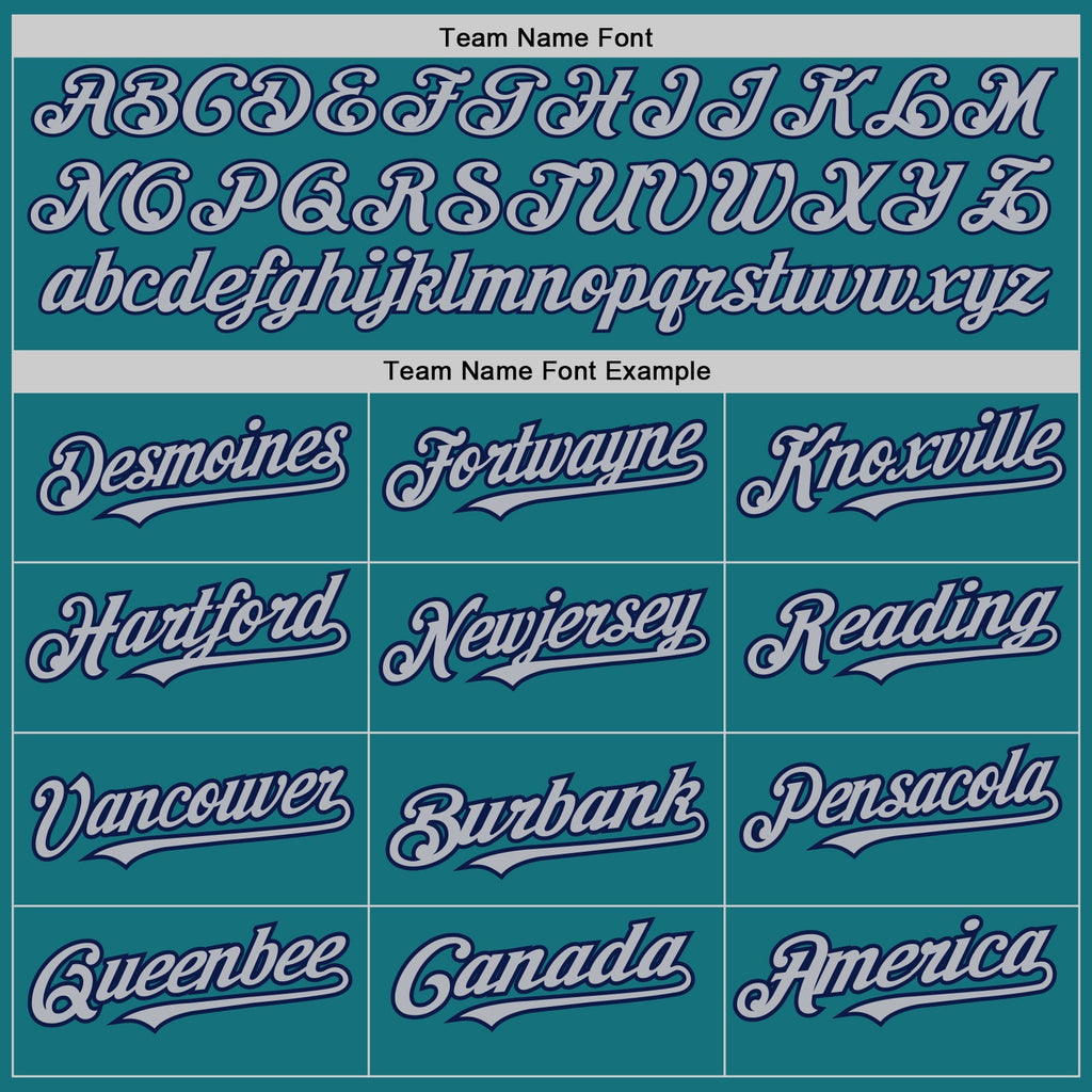 Custom Teal Gray-Navy Pinstripe Authentic Split Fashion Baseball Jersey