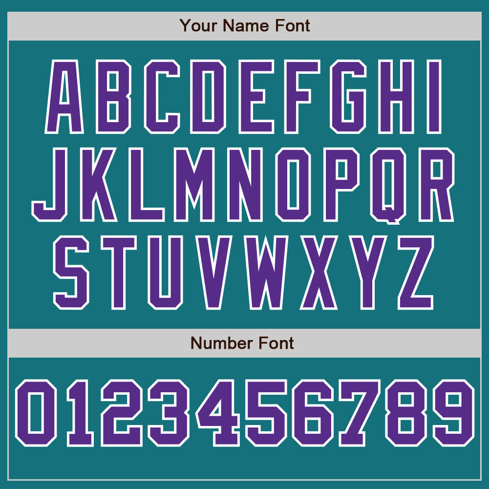 Custom Teal White-Purple Pinstripe Authentic Split Fashion Baseball Jersey