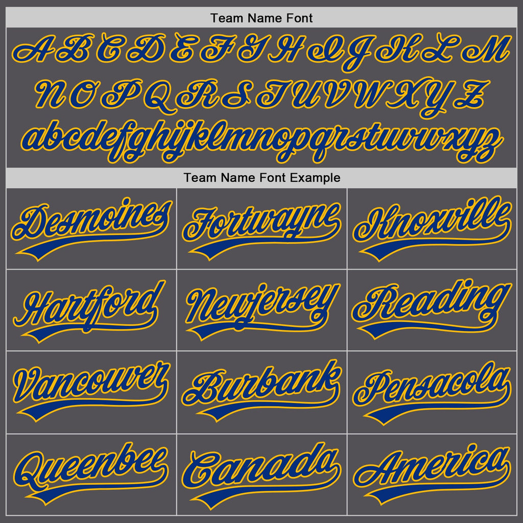 Custom Steel Gray Royal-Gold Authentic Baseball Jersey