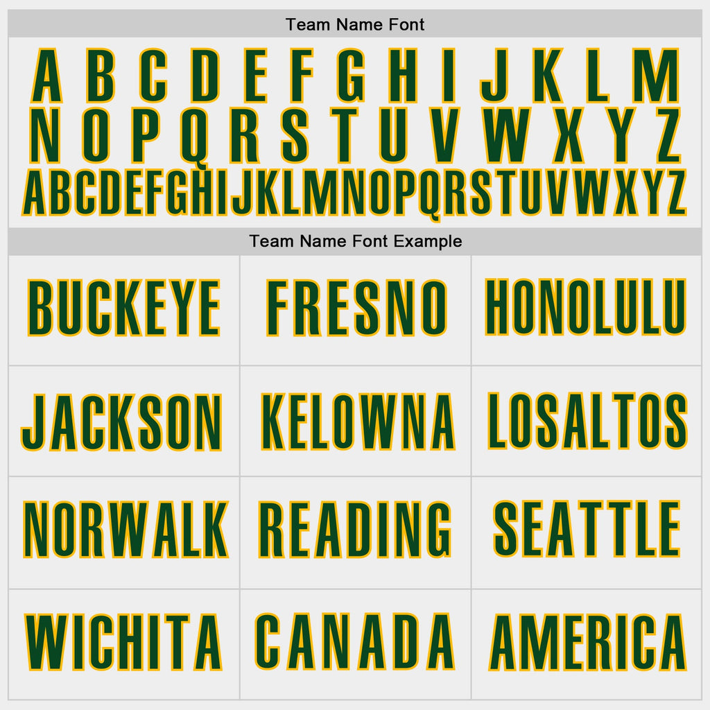 Custom White Green-Gold Block Stripes Lines Oakland Style Authentic Baseball Jersey