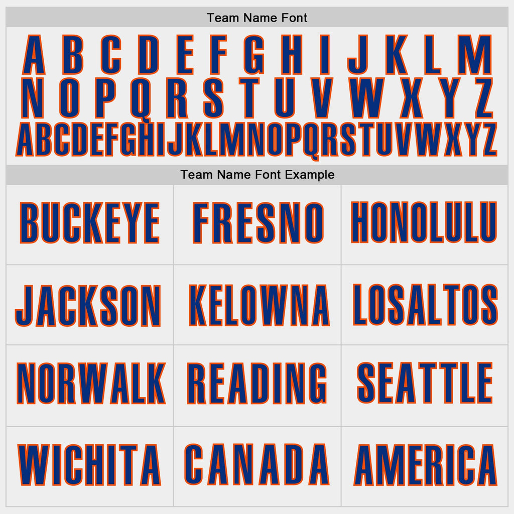 Custom White Royal-Orange Block Stripes Lines New York Style Authentic Baseball Jersey