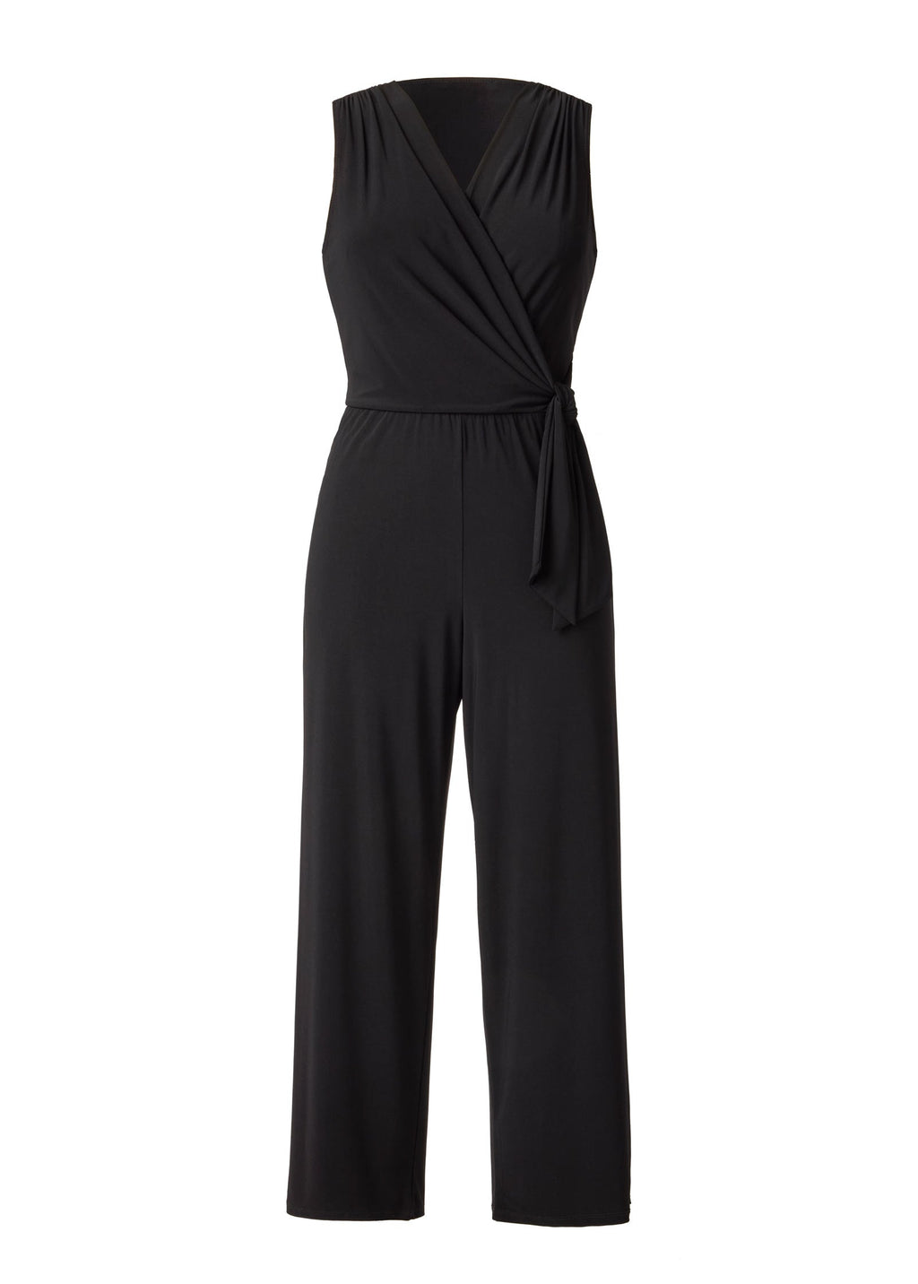 Jersey Wrap Jumpsuit  - Jet Black