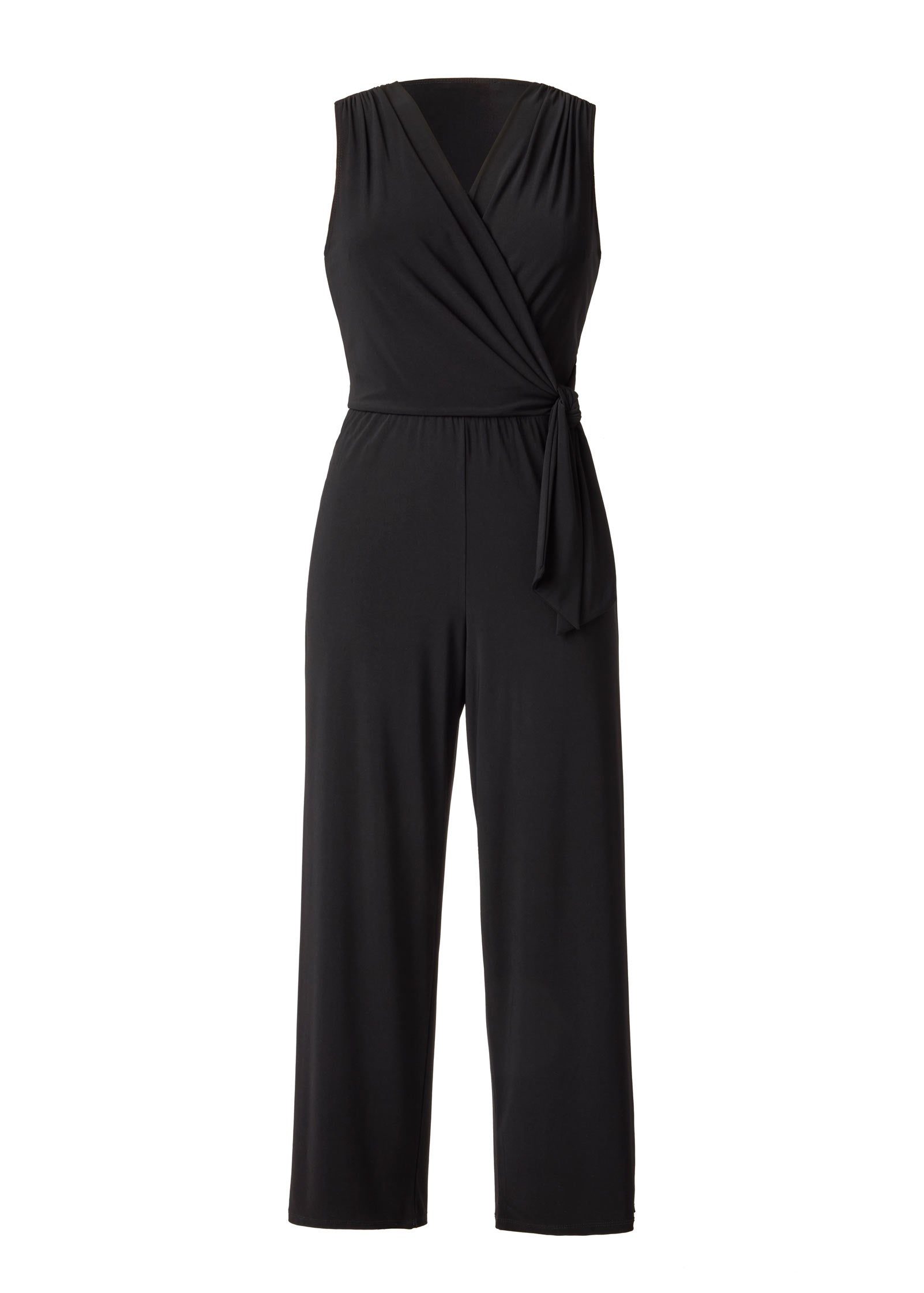 Jersey Wrap Jumpsuit  - Jet Black