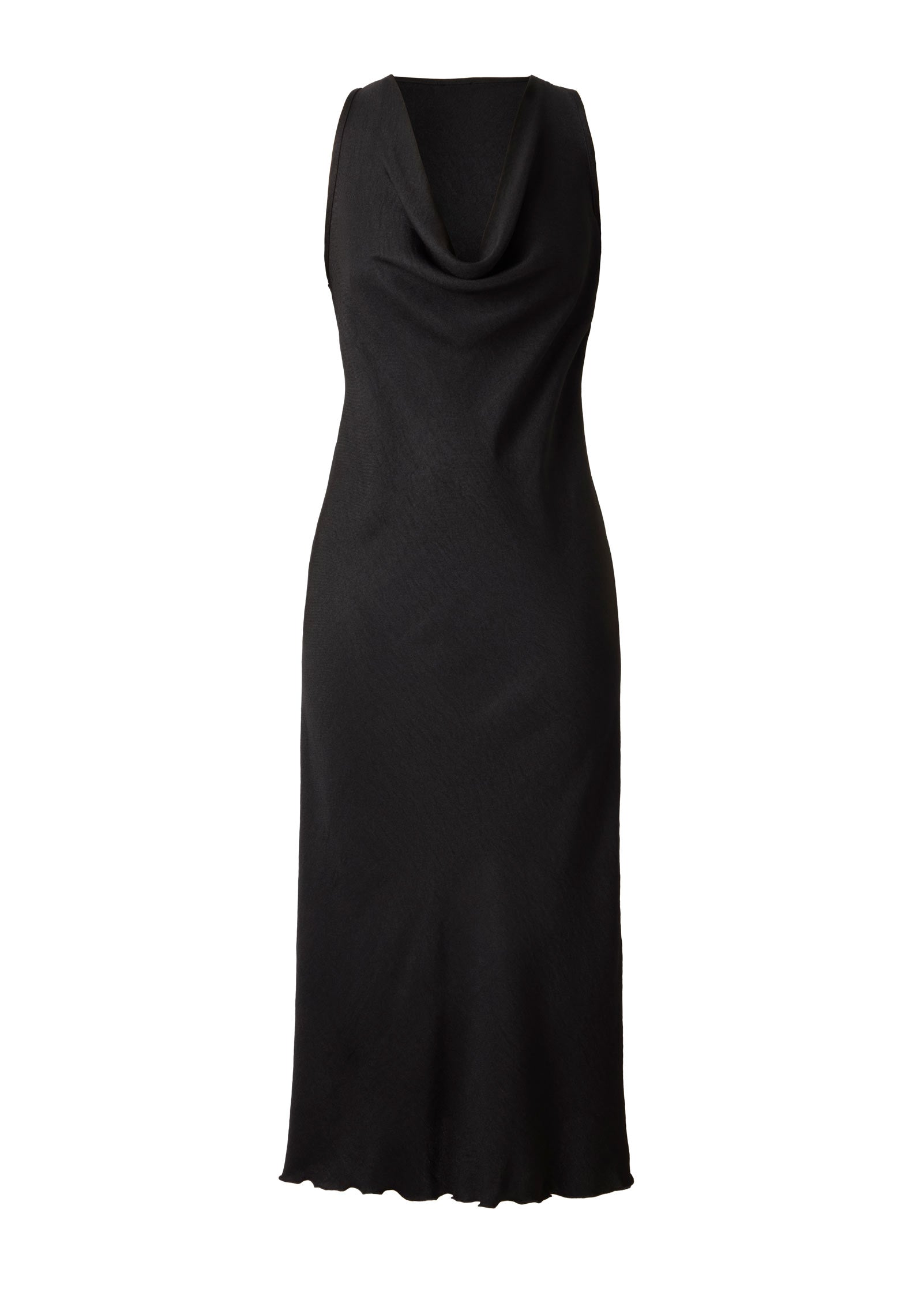 Woven Chambray Bias Maxi Dress - Jet Black