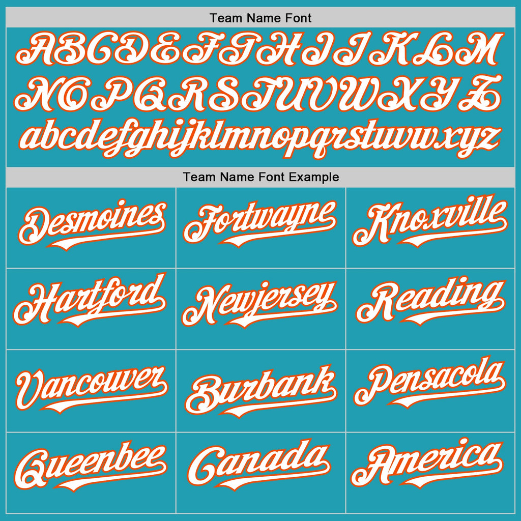Custom Teal White-Orange Mesh Authentic Throwback Baseball Jersey