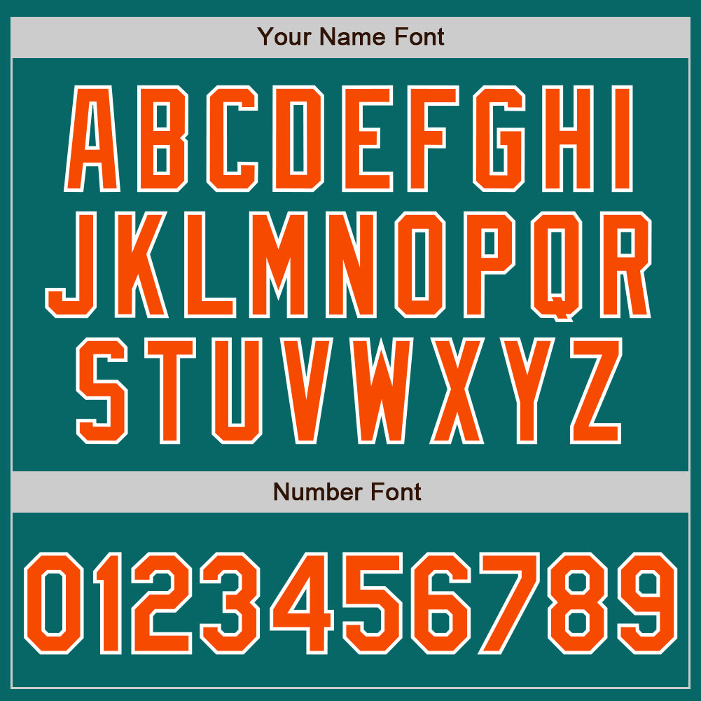 Custom Teal Orange-White Authentic Baseball Jersey