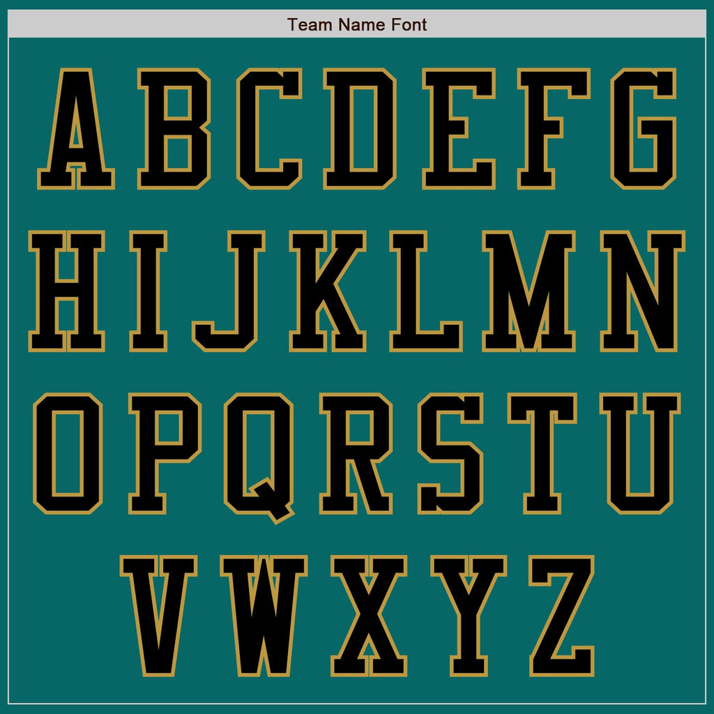 Custom Teal Black-Old Gold Authentic Baseball Jersey