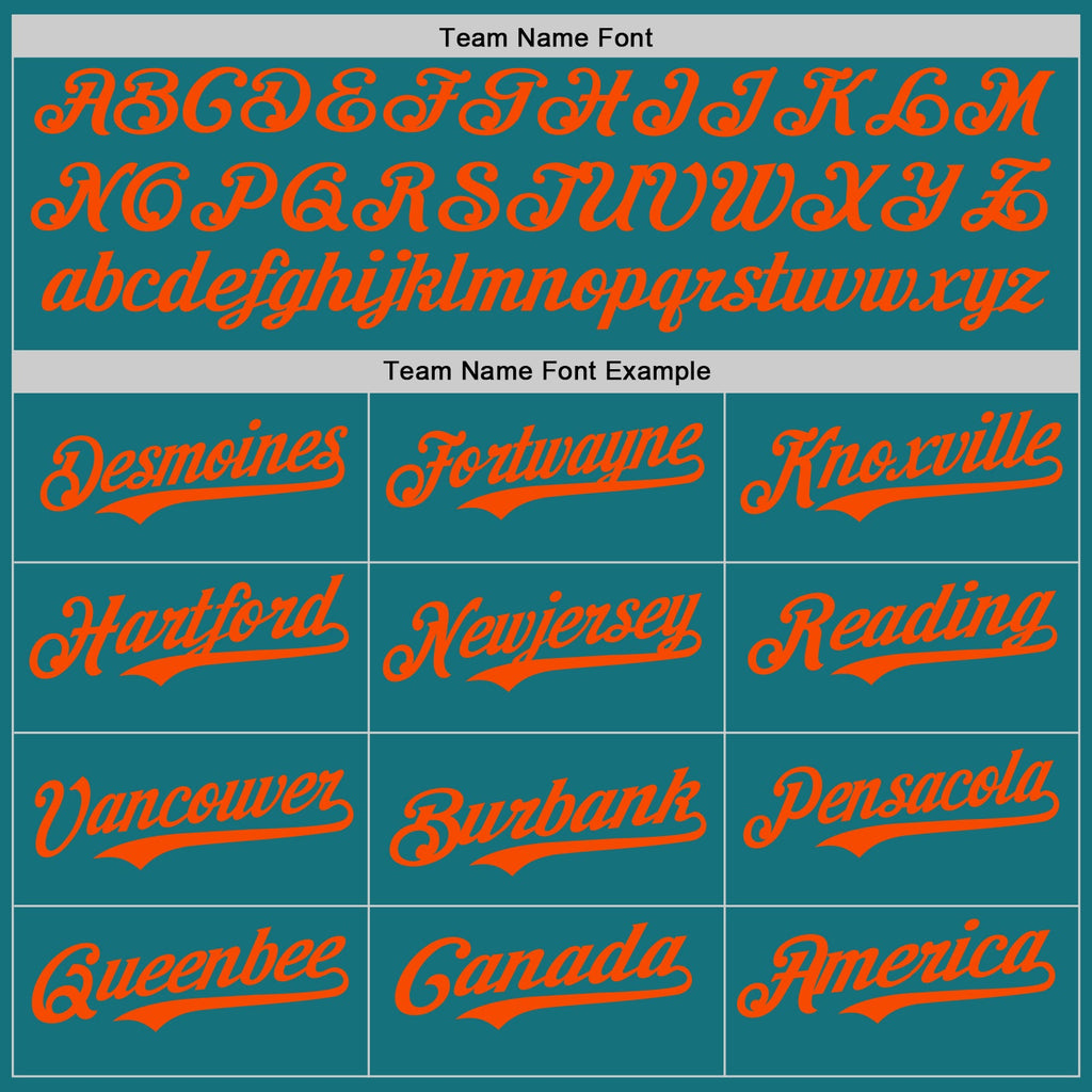 Custom Teal Orange Authentic Baseball Jersey