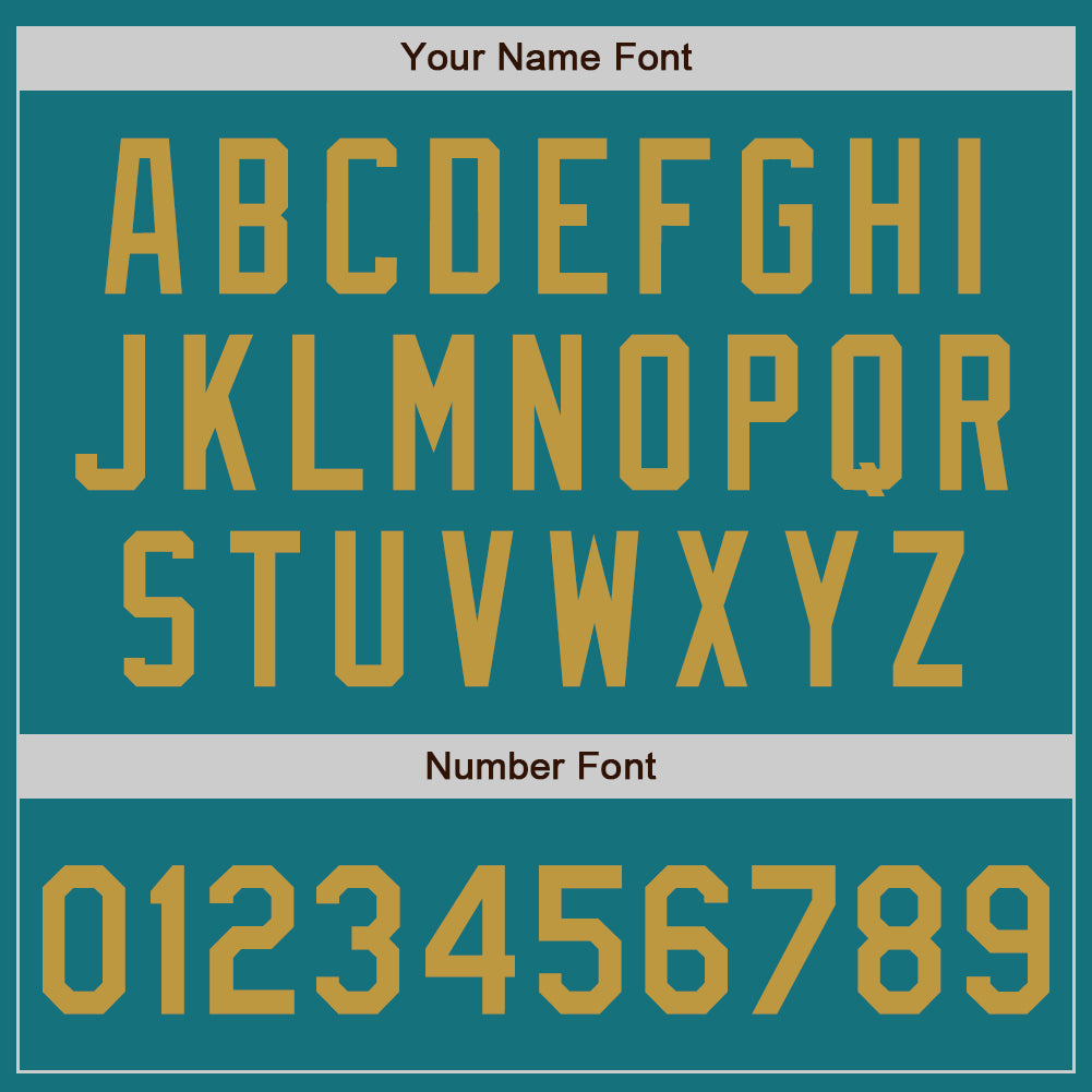 Custom Teal Old Gold Authentic Baseball Jersey