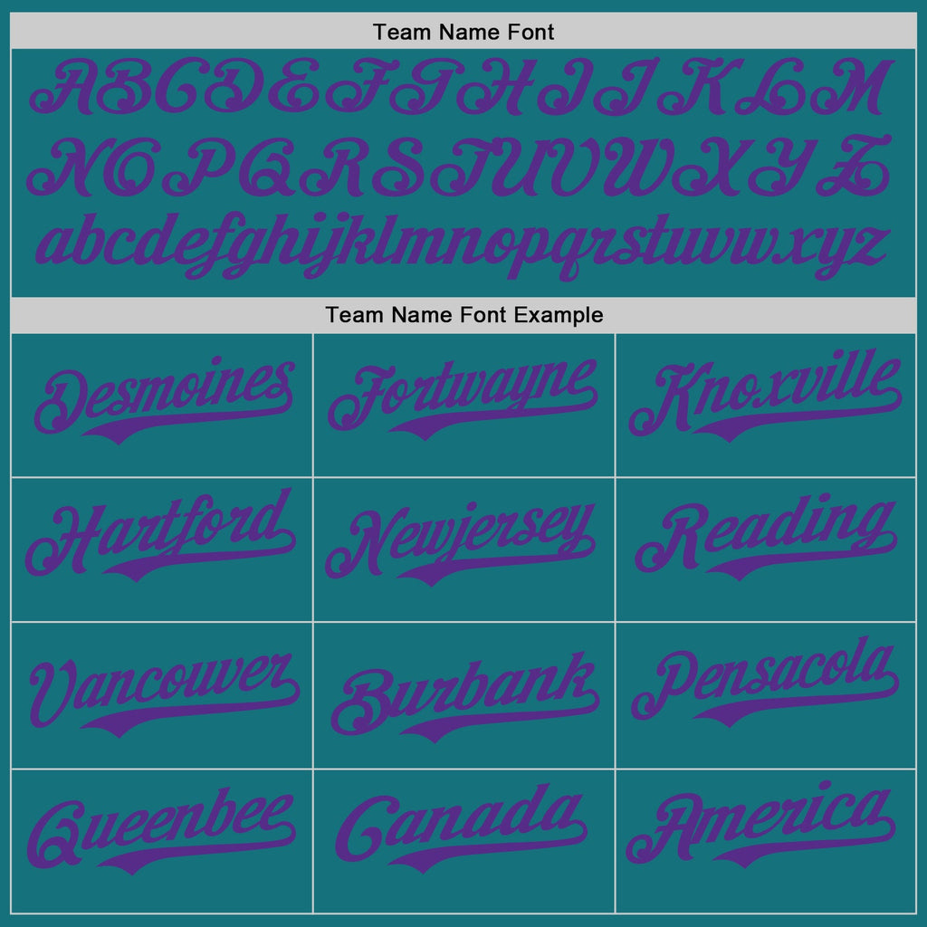 Custom Teal Purple Authentic Baseball Jersey