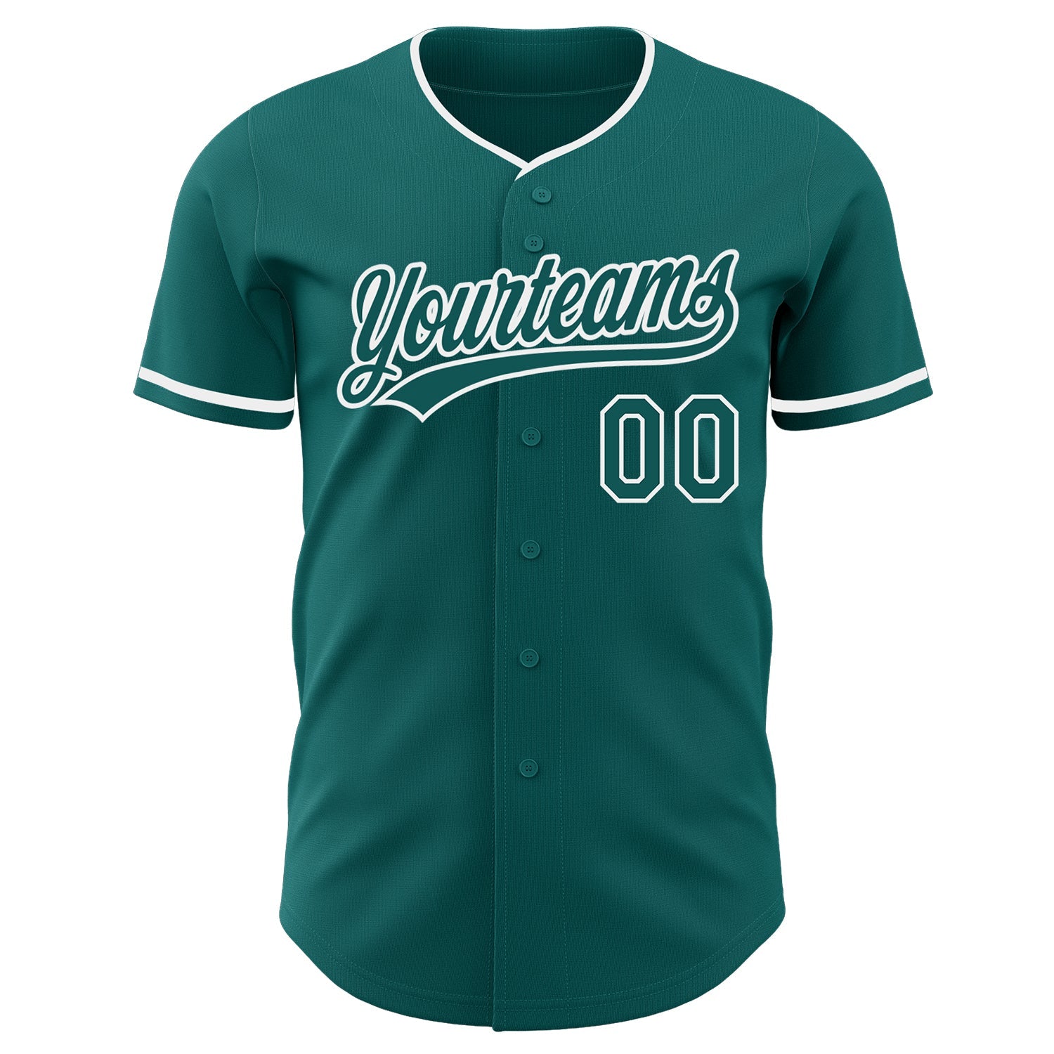 Custom Teal-White Authentic Baseball Jersey