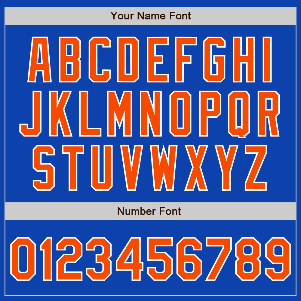 Custom Thunder Blue Orange-White Authentic Baseball Jersey