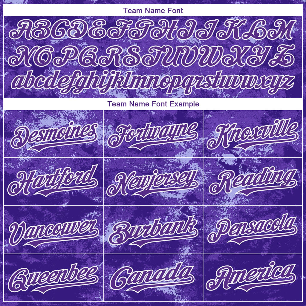 Custom Tie Dye Purple-White Authentic Baseball Jersey