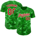 Custom Tie Dye Red-White Authentic Baseball Jersey