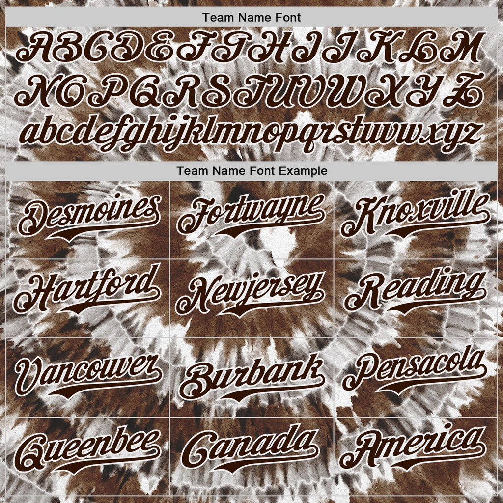 Custom Tie Dye Brown-White Shibori Pattern Authentic Baseball Jersey