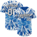 Custom Tie Dye White-Black Shibori Pattern Authentic Baseball Jersey