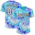 Custom Tie Dye White-Black Shibori Pattern Authentic Baseball Jersey