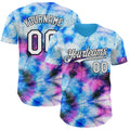 Custom Tie Dye White-Black Shibori Pattern Authentic Baseball Jersey