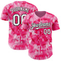 Custom Tie Dye White-Black Shibori Pattern Authentic Baseball Jersey