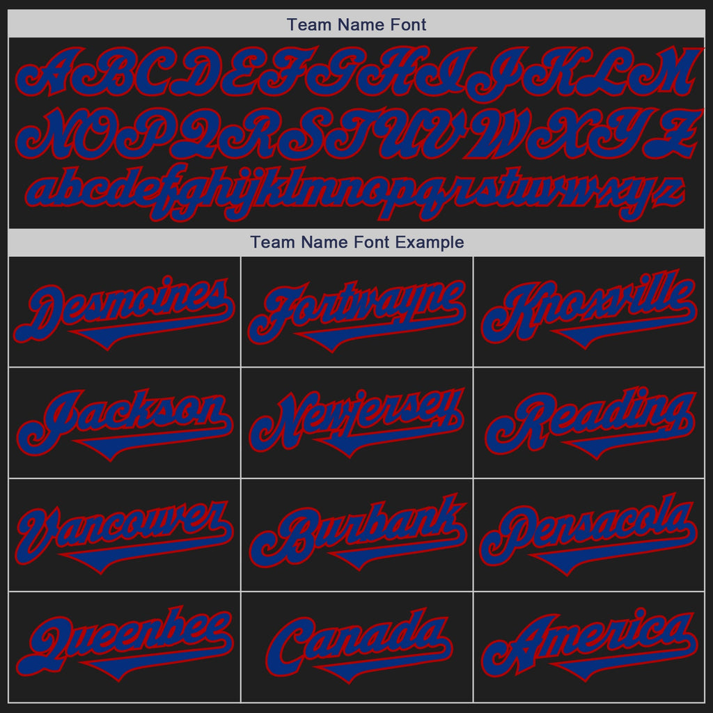 Custom Black Royal-Red Authentic Two Tone Baseball Jersey