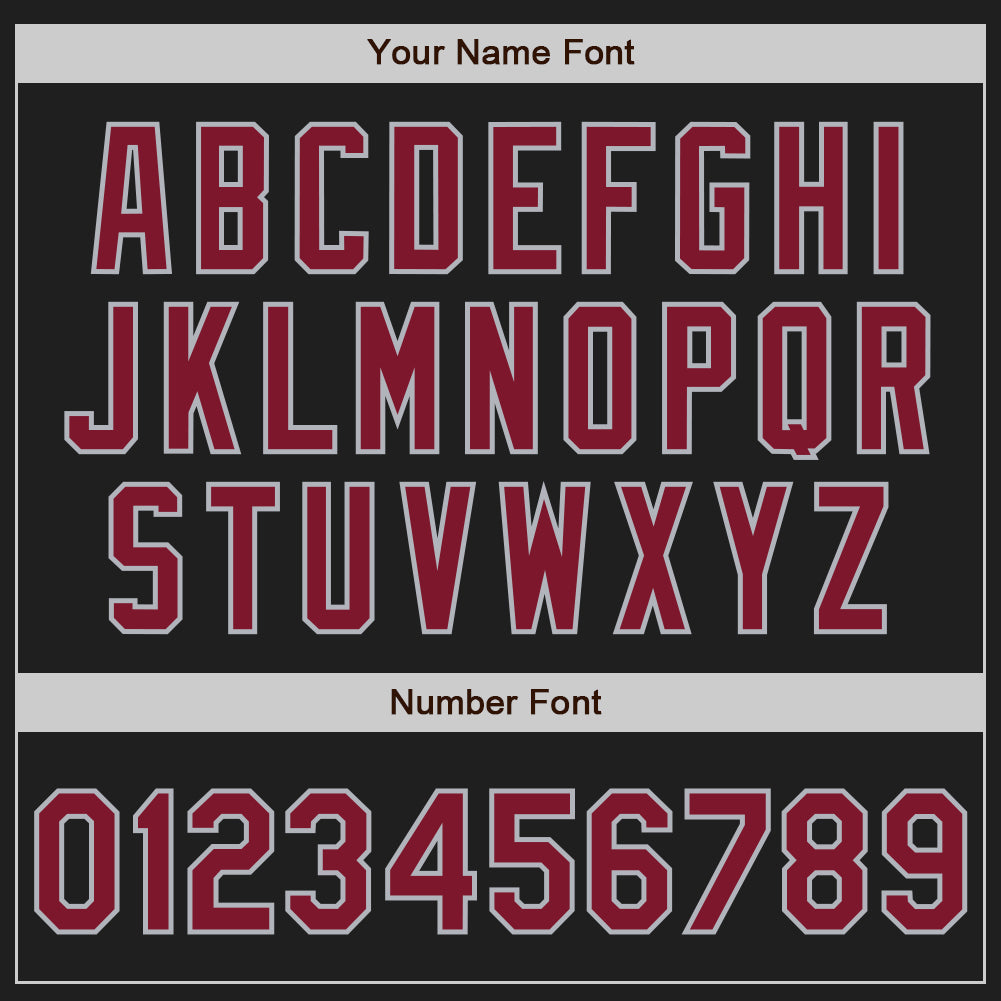Custom Black Crimson-Gray Authentic Two Tone Baseball Jersey