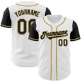 Custom White Black-Old Gold Authentic Two Tone Baseball Jersey
