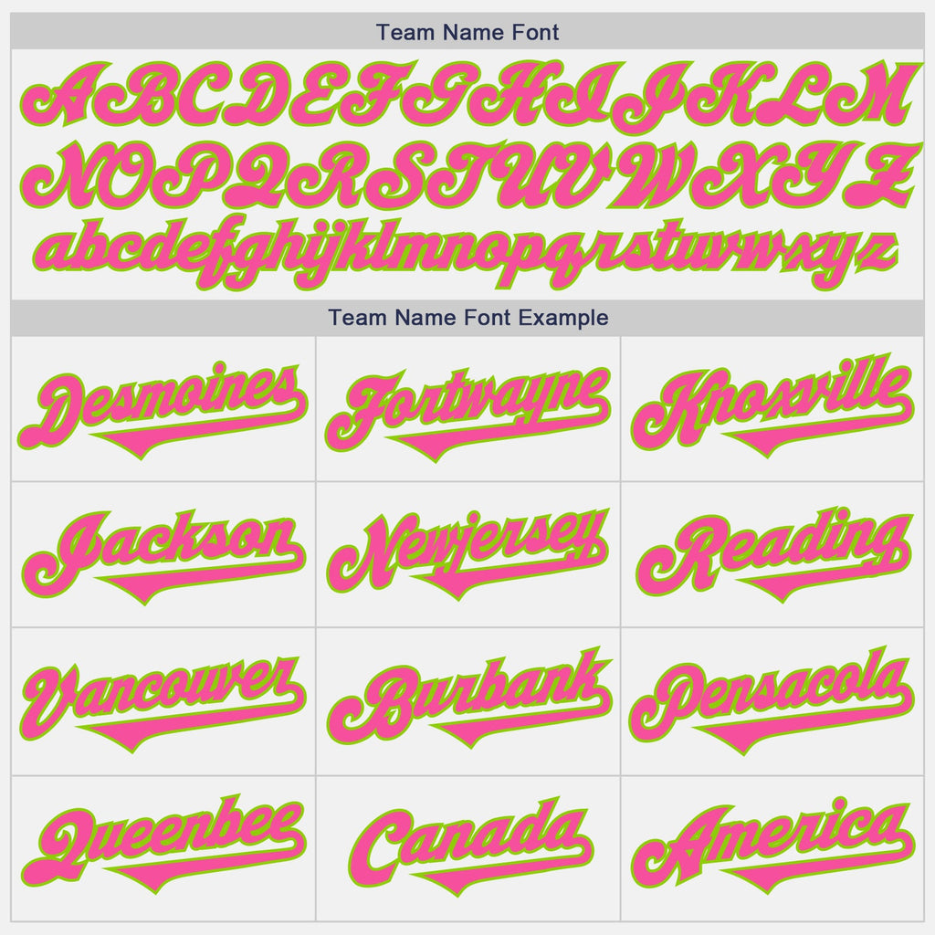 Custom White Pink-Neon Green Authentic Two Tone Baseball Jersey