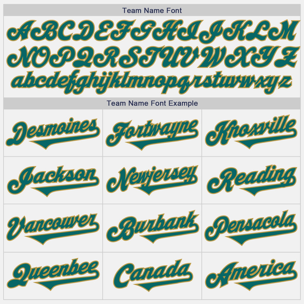 Custom White Teal-Old Gold Authentic Two Tone Baseball Jersey