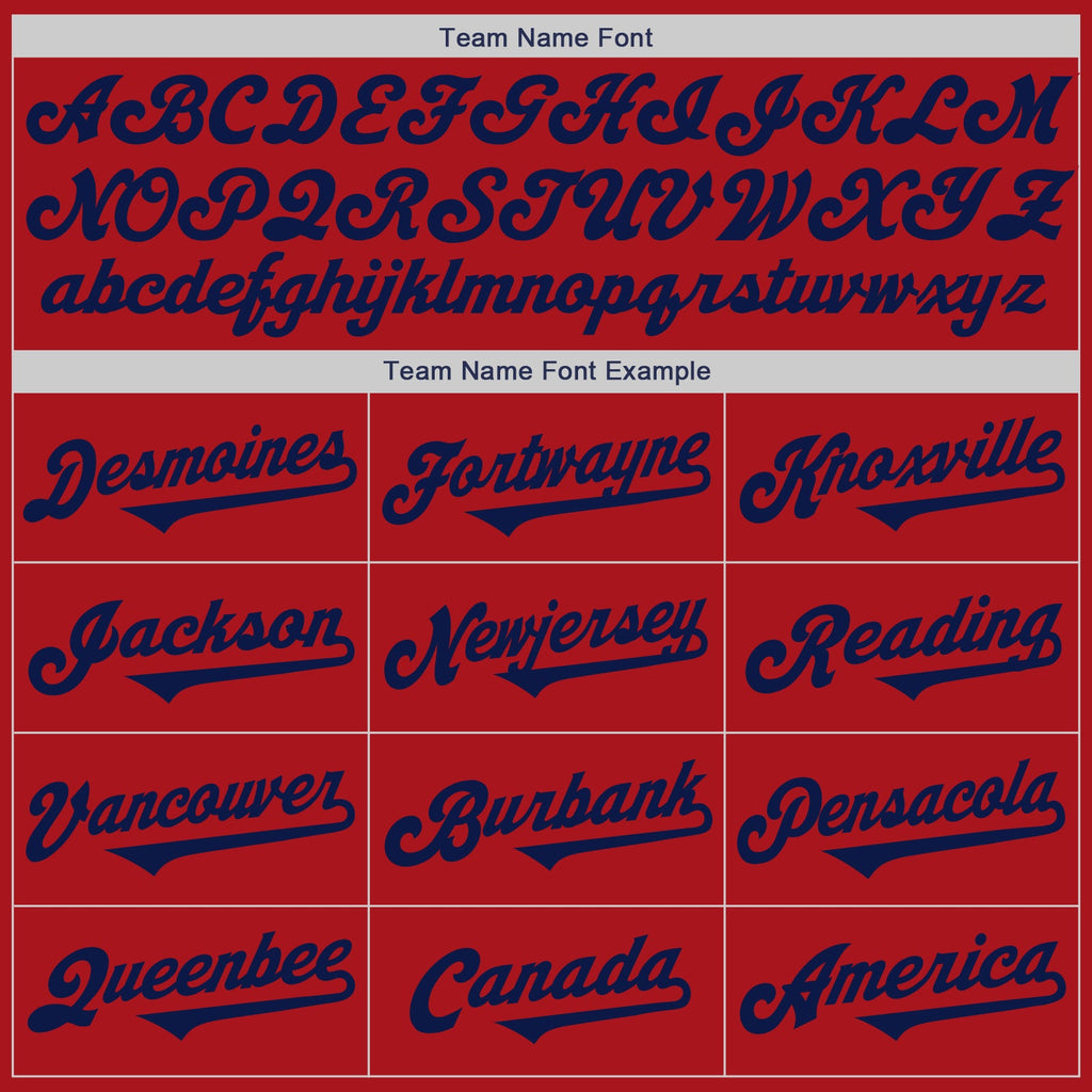 Custom Red Navy Authentic Two Tone Baseball Jersey
