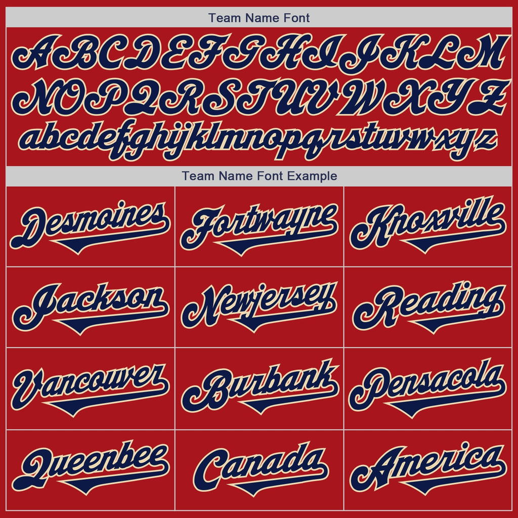 Custom Red Navy-Cream Authentic Two Tone Baseball Jersey