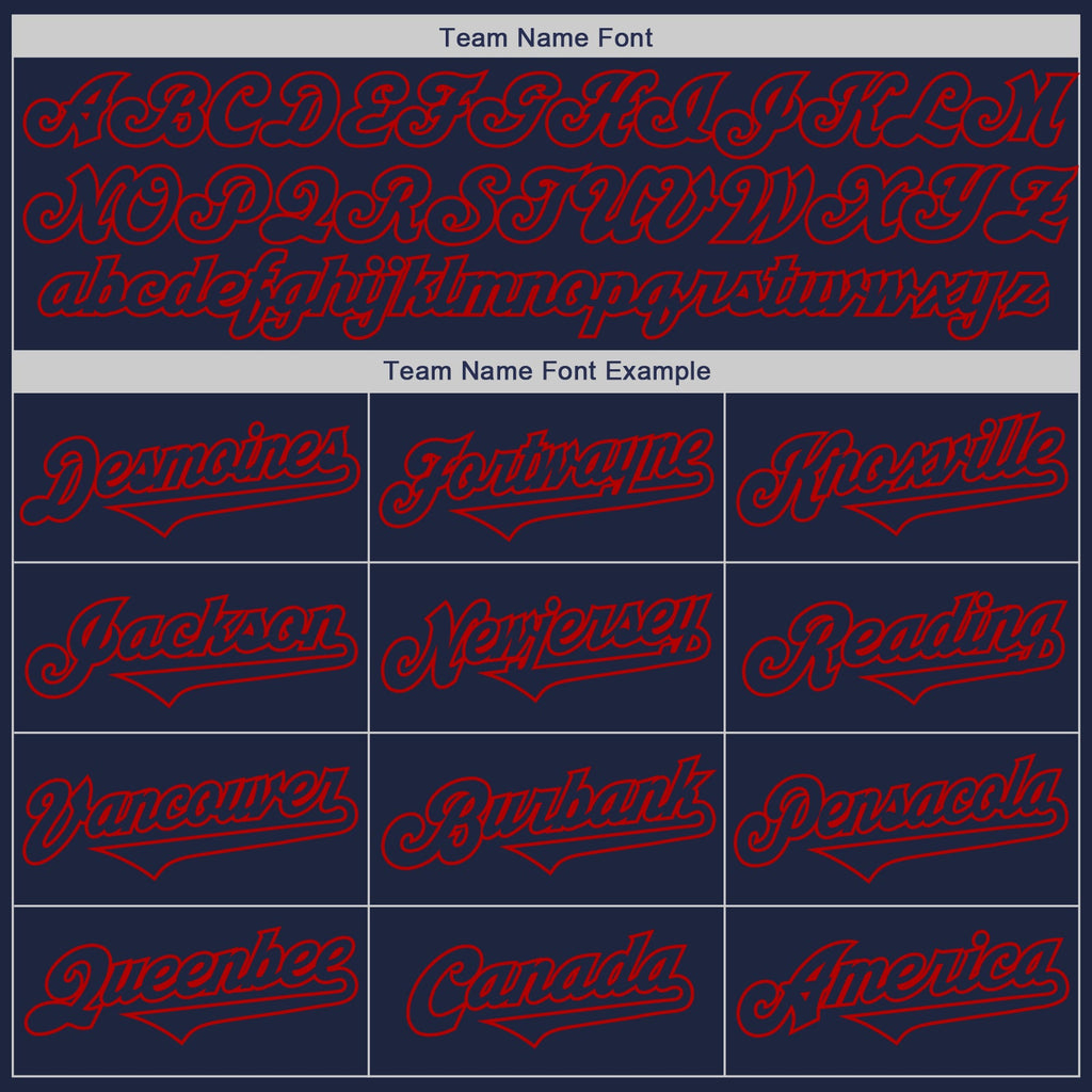Custom Navy Red Authentic Two Tone Baseball Jersey