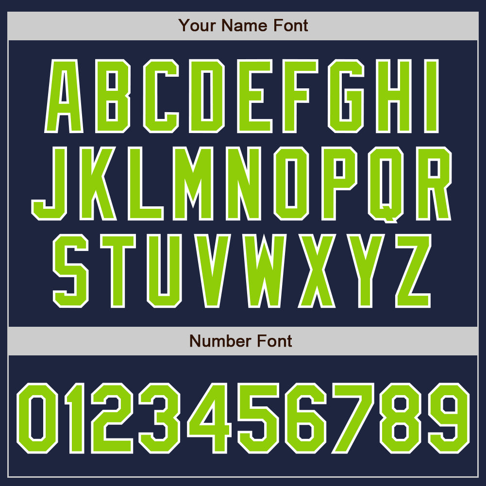 Custom Navy Neon Green-White Authentic Two Tone Baseball Jersey