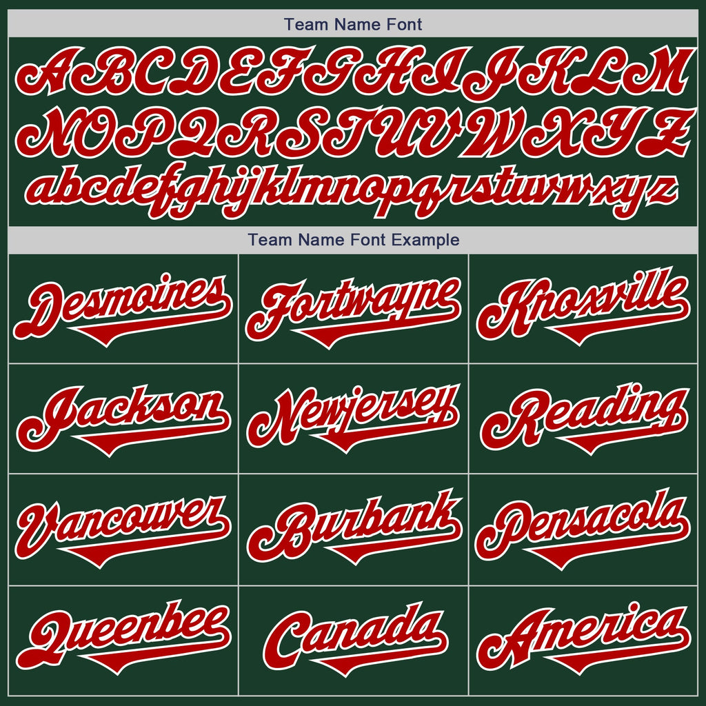 Custom Green Red-White Authentic Two Tone Baseball Jersey