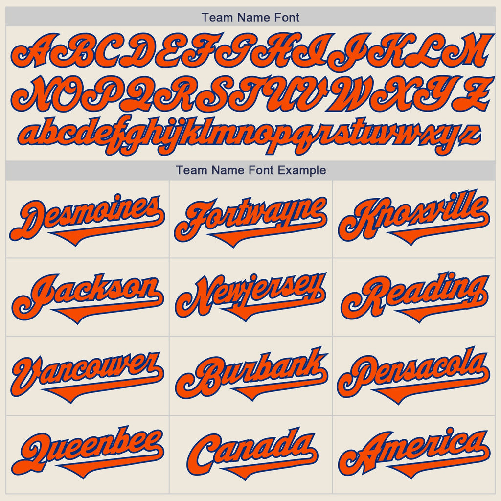 Custom Cream Orange-Royal Authentic Two Tone Baseball Jersey