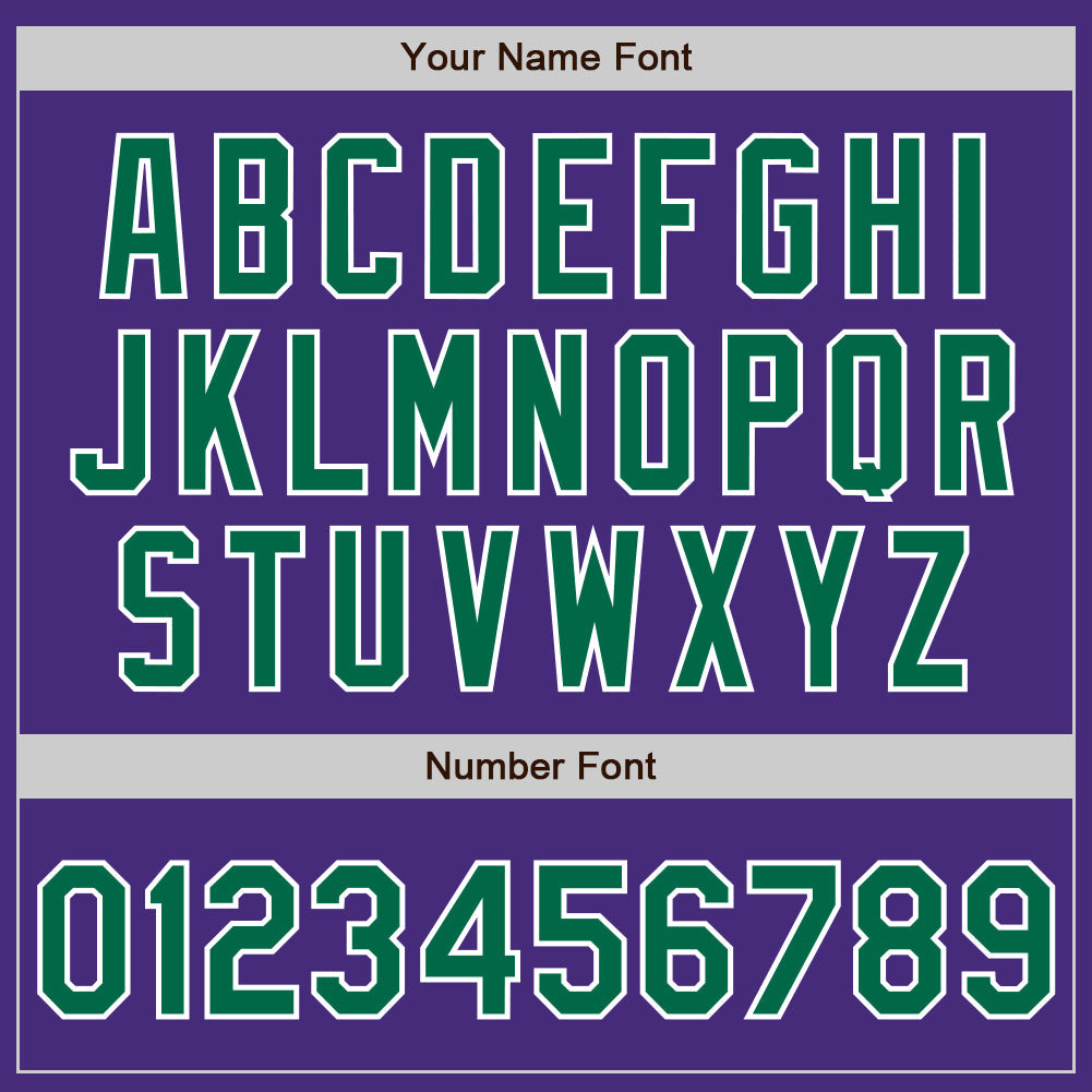 Custom Purple Kelly Green-White Authentic Two Tone Baseball Jersey