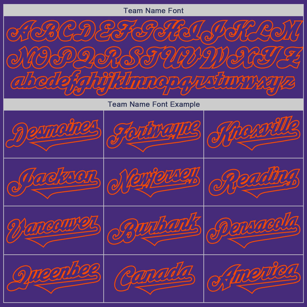 Custom Purple Orange Authentic Two Tone Baseball Jersey