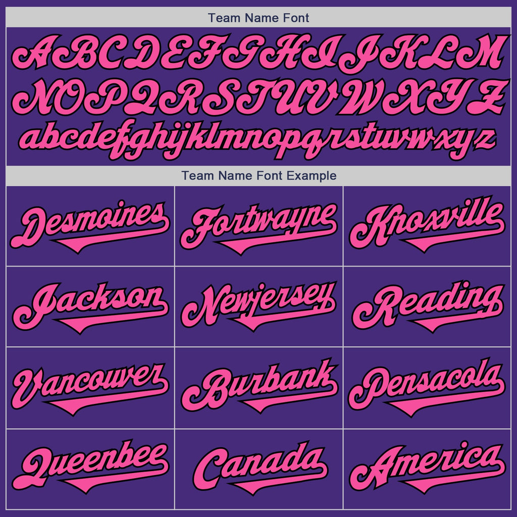 Custom Purple Pink-Black Authentic Two Tone Baseball Jersey