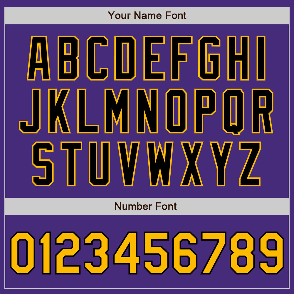 Custom Purple Gold-Black Authentic Two Tone Baseball Jersey