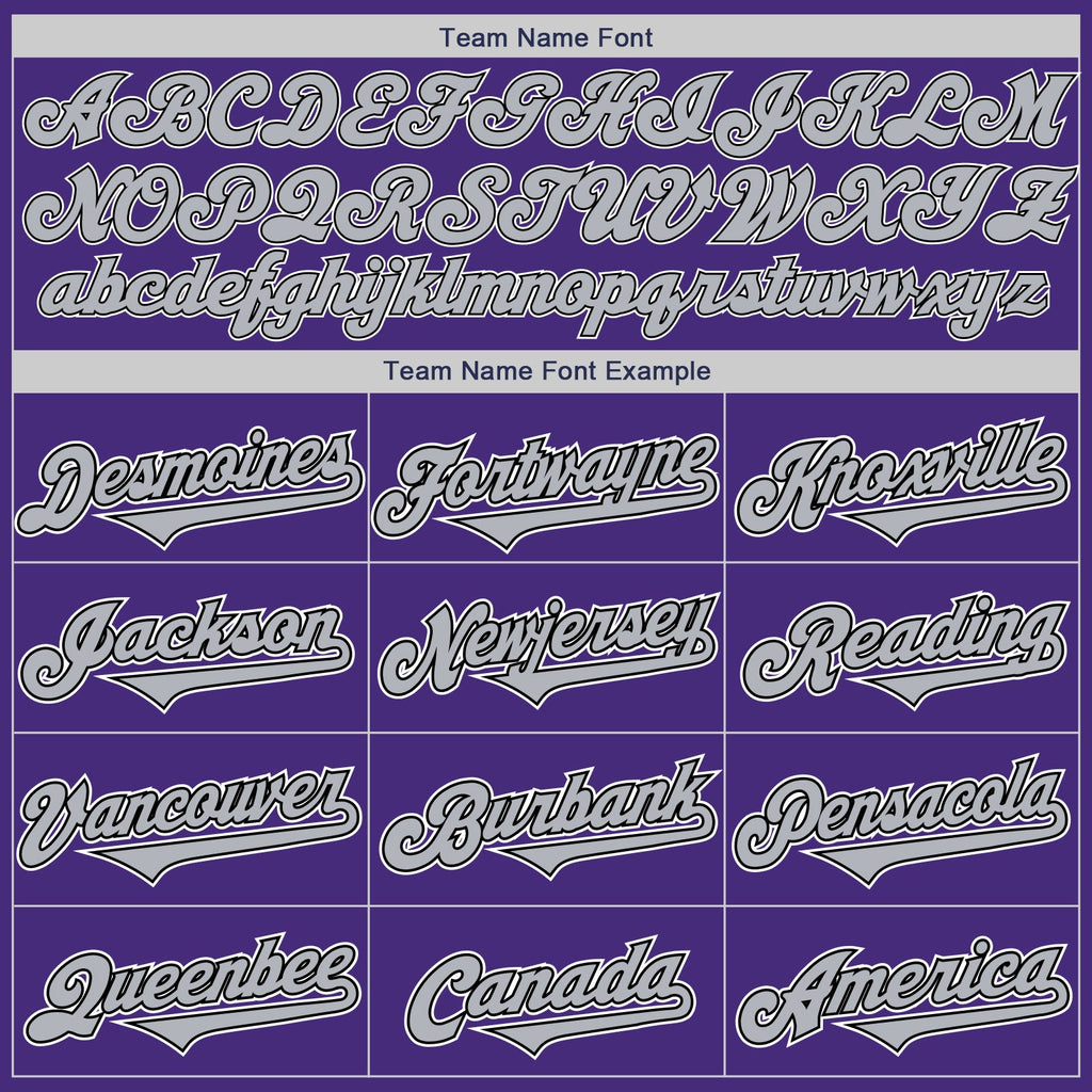 Custom Purple Gray-Black Authentic Two Tone Baseball Jersey