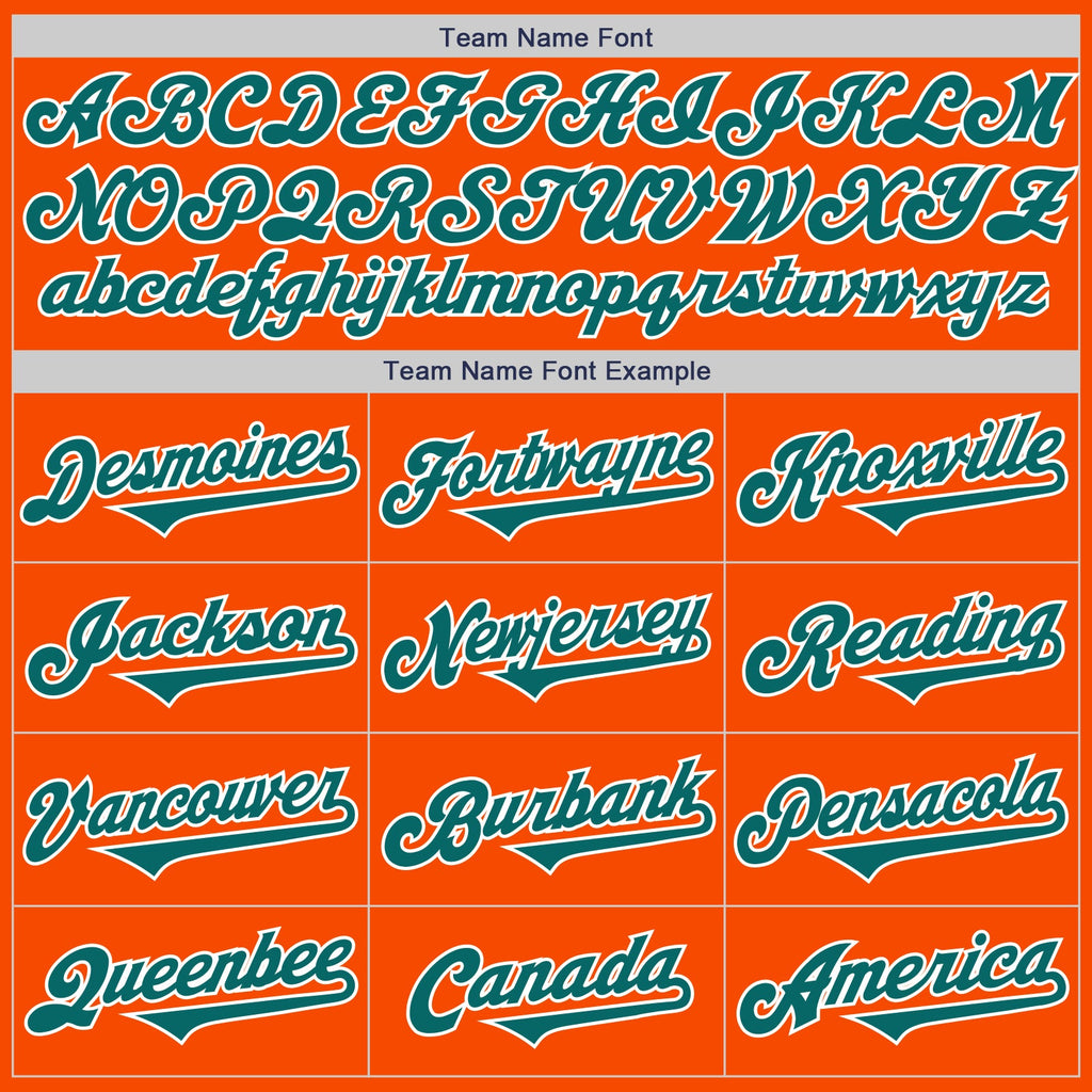Custom Orange Teal-White Authentic Two Tone Baseball Jersey