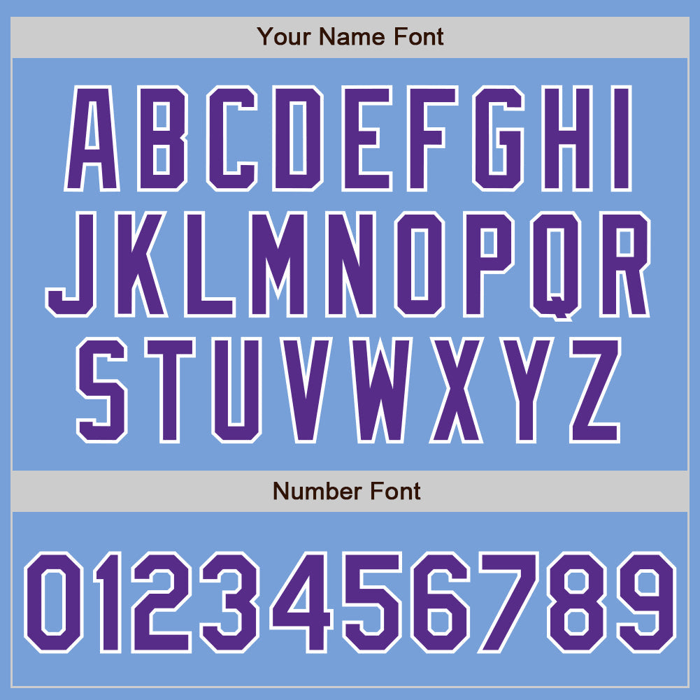 Custom Light Blue Purple-White Authentic Two Tone Baseball Jersey